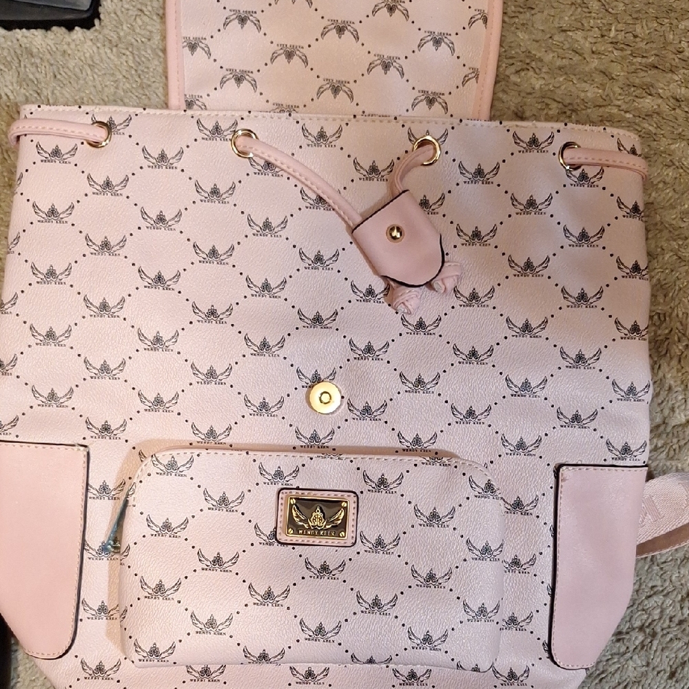 Pink Patterned Women's Backpack - Picture 5 of 5